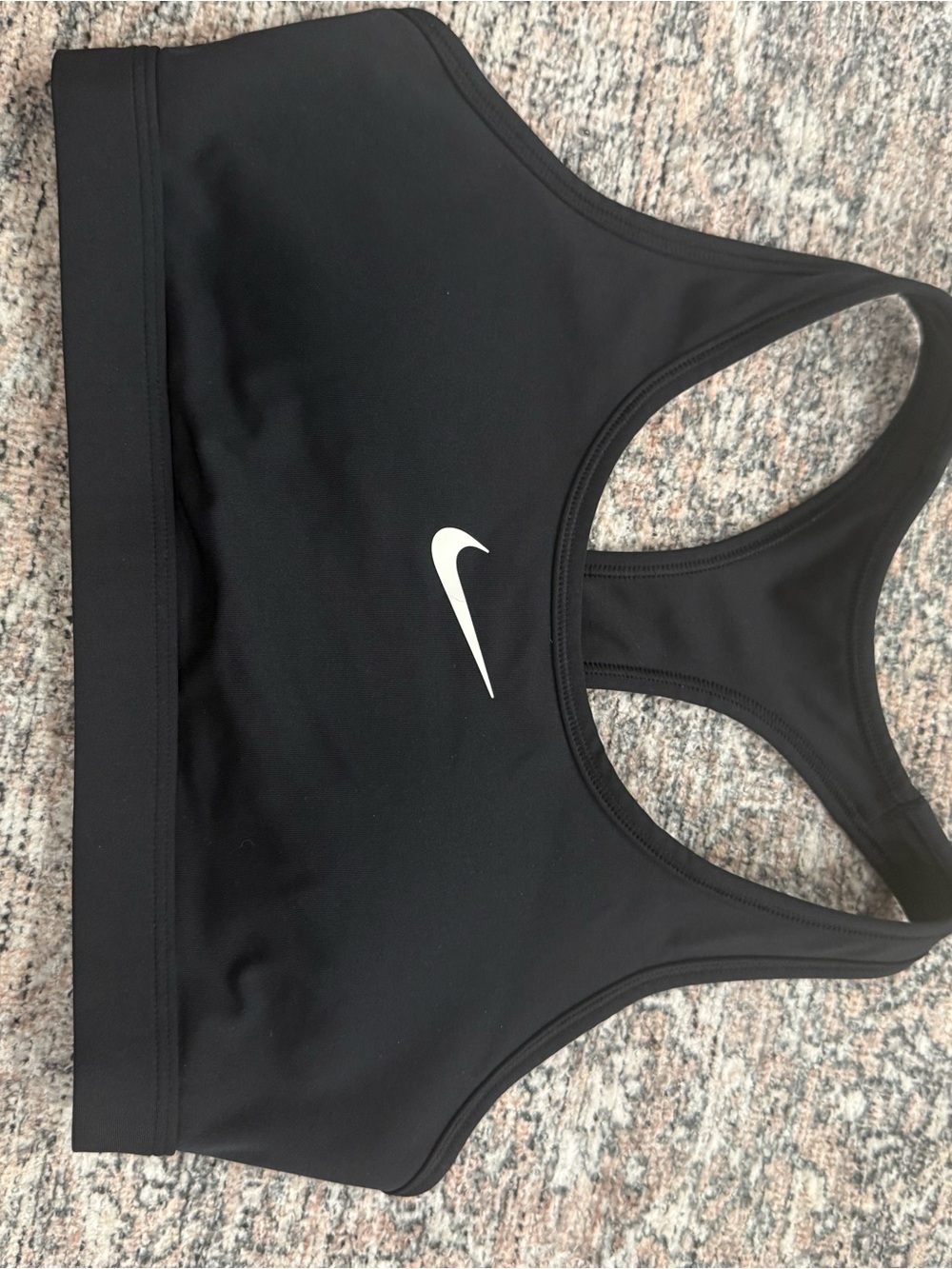 Nike Black Racerback Sports Bra with White Swoosh